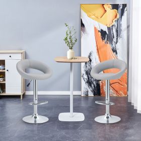 Opulent Orbit Chrome Swivel - Set of Two Stools // Gray