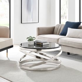 Aurora Chic Coffee Table // Chrome and Black Marble