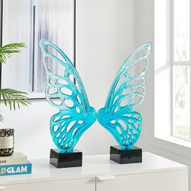 Butterfly Wings Sculpture // Clear Blue