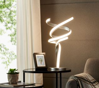 Munich Silver Table Lamp // LED Strip & Touch Dimmer