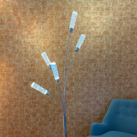 5 Acrylic Cylinders Floor Lamp // Chrome