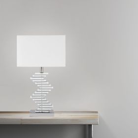 Crystal Two Tone Paved Table Lamp // 1 Light