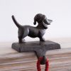 Rustic Cast Iron Dachshund Stocking Holder - Best Holiday Decor for Mantel