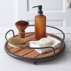 Rustic Round Wood Plank Serving Tray - Perfect for Entertaining and Serving