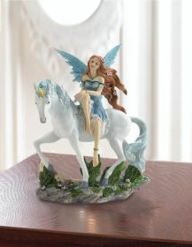 Blue Fairy And Unicorn Figurine