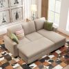 81"Reversible Sectional Couch with Storage Ottoman L-Shaped Sofa,Sectional Sofa with Chaise,Nailheaded Textured Fabric 3 pieces Sofa Set,Warm Grey