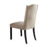 Gerardo Side Chair (Set-2) in Beige Linen & Weathered Espresso