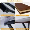 31.5in Round High Top Folding Table 2.6FT Iron Bar Foldable Wooden Dining Desk