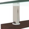 Rectangle Walnut Glass Coffee Table, Clear Coffee Table, Modern Side Center Tables for Living Room, Living Room Furniture