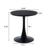 Modern 23.6'' Diameter Solid Metal Base Black Round End Table