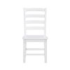 Contemporary White Finish Side Chairs Set of 2 Dining Wooden Kitchen Dining Furniture Casual Style