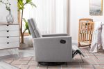 Modern Upholstered Rocker Nursery Chair Plush Seating Glider Swivel Recliner Chair, Gray