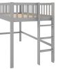 Twin Size Low Loft Bed with Ladder and Slide, Gray(OLD SKU:WF196418AAE)