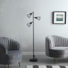 65" In Adjustable Cage Shade Industrial Farmhouse Metal Floor Lamp