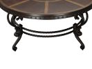 Formal Traditional Style Coffee Table 1pc Round Decorative Top Curved Metal Base Living Room Furniture Cocktail Table Dark Cherry Finish