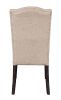 Gerardo Side Chair (Set-2) in Beige Linen & Weathered Espresso