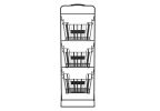 Oceanstar 3-Tier Metal Wire Storage Basket Stand with Removable Baskets – Black