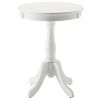 White Side Table with Turned Pedestal