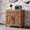 WESOME Modern Farmhouse Double Barn Door Accent Cabinet;  31 Inch