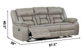 Denali Faux Leather Upholstered Sofa Made With Wood Finished in Gray