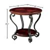 Traditional Style Brown Cherry 1pc END TABLE Open Bottom Shelf Ornate Design Living Room Furniture