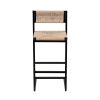 Honey Bar Stools Set of 2 Paper Rope Weave Dining Chairs with Back Hand Weave Stools for Kichen Island, Bar & Counter (Honey)