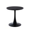 Modern 23.6'' Diameter Solid Metal Base Black Round End Table