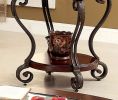 Traditional Style Brown Cherry 1pc END TABLE Open Bottom Shelf Ornate Design Living Room Furniture