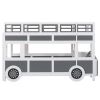 Twin over Twin Bus-shaped Bunk Bed with Wheels and Storage, Gray+White(Expected Arrival Time: 6.8)