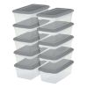 6 Qt. Storage Box Plastic, Titanium, Set of 40