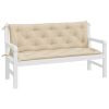 Garden Bench Cushions 2 pcs Beige 59.1"x19.7"x2.8" Oxford Fabric