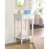 Rustic White Wood Side Table - Distressed Finish for a Charming Accent