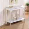 Handcrafted White Wooden Carved Table - Rustic Farmhouse Furniture