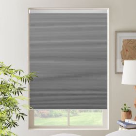 WELLSOURCE Cordless Cellular Shades without Drilling Honeycomb Blinds Blackout for Windows Bed Room, Office Easy to Install Custom Size (Color: Gray)