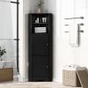 Tall Bathroom Corner Cabinet;  Freestanding Storage Cabinet with Doors and Adjustable Shelves;  MDF Board