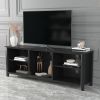 WESOME TV Stand Storage Media Console Entertainment Center; Tradition Black