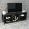 WESOME TV Stand Storage Media Console Entertainment Center; Tradition Black