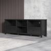 WESOME 70.08 Inch Length Black TV Stand for Living Room and Bedroom;  with 2 Drawers and 4 High-Capacity Storage Compartment.