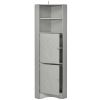 Tall Bathroom Corner Cabinet;  Freestanding Storage Cabinet with Doors and Adjustable Shelves;  MDF Board