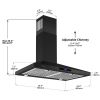 30 Inch Wall Mount Kitchen Hood 350 CFM Range Hood Stove Vented Hood Exhaust Fan