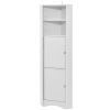 Tall Bathroom Corner Cabinet;  Freestanding Storage Cabinet with Doors and Adjustable Shelves;  MDF Board