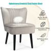 Set of 2 Upholstered Modern Leisure Club Chairs with Solid Wood Legs